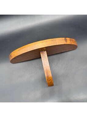Vintage Wall Shelf Handmade Wooden Half Moon Circle Rustic Trinkets Display